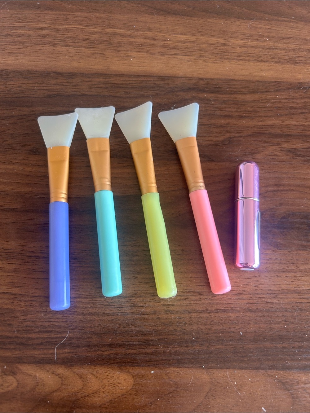 Assorted Silicone Spatula Face Mask Brushes - Pastel Blue, Mint, Lime, Pink